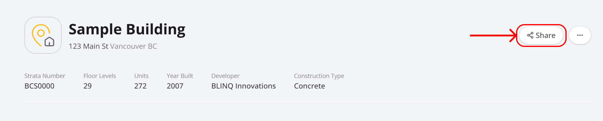 Share button in the report viewer