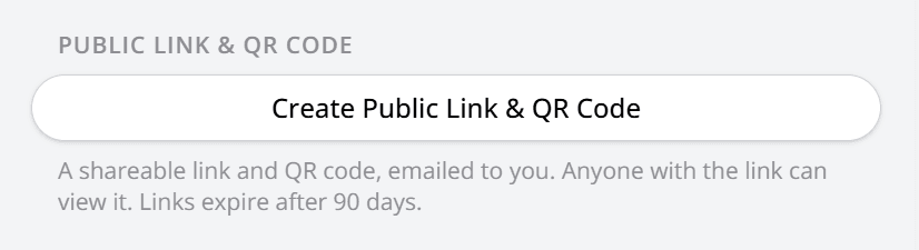 Copy Public Link button in the Share Report panel